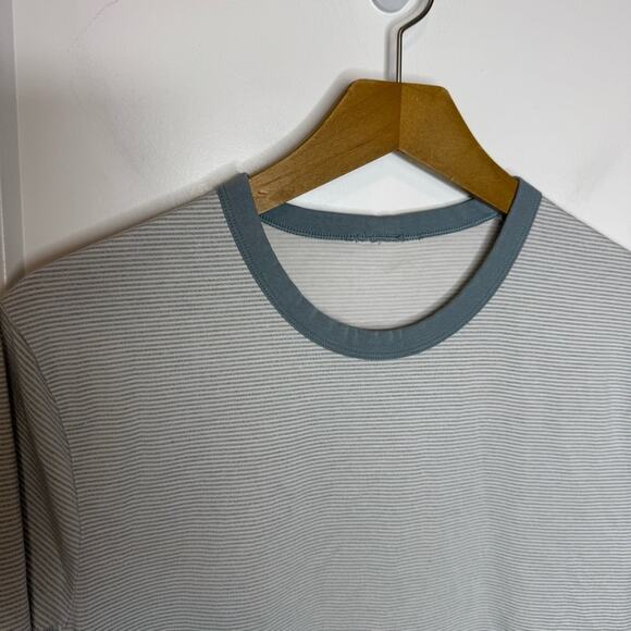Lululemon Fundamental Tonka Stripe Blue Crewneck T-shirt Size Small - Picture 3 of 5